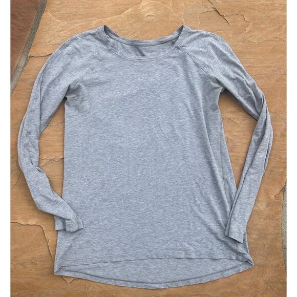 Lululemon Tops - Thin Grey Long Sleeve LULULEMON Top Longer Cut Stretch Shirt Sz M